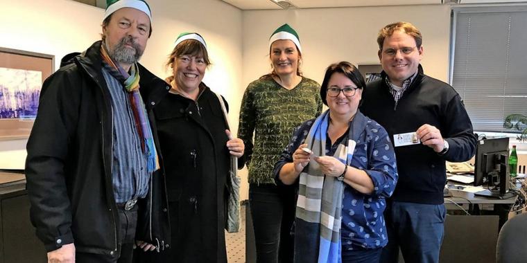 Grüne Nikoläuse im Rathaus Grüne Nikoläuse im Rathaus